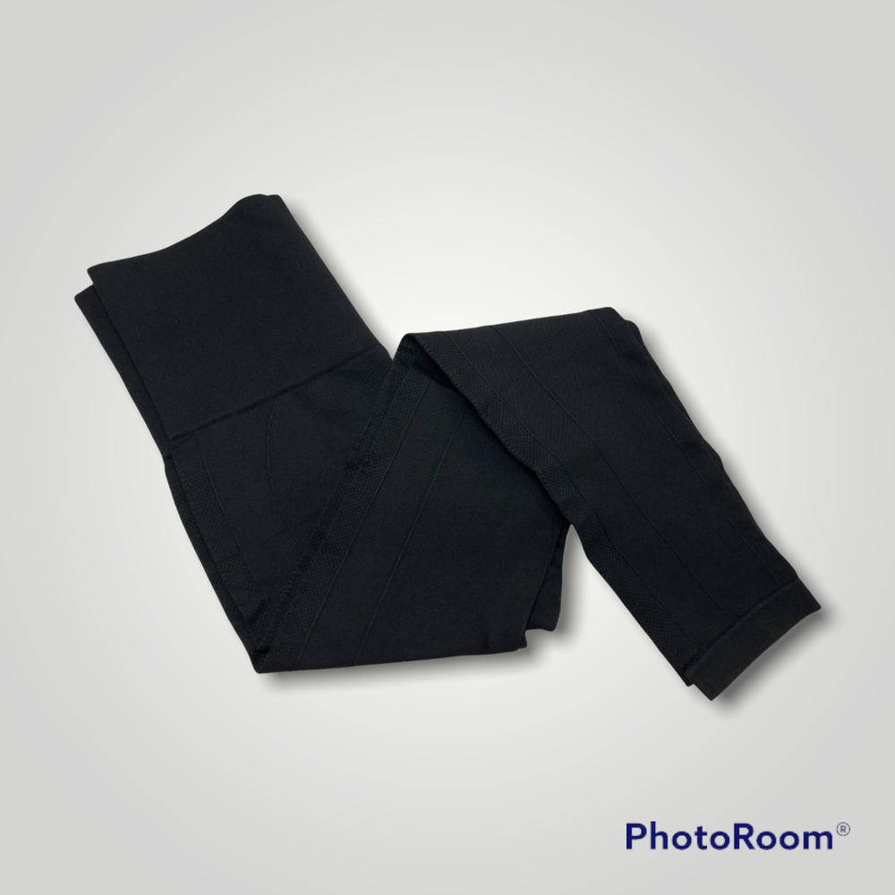 𝅺homma Black Seamless High Waisted Compression Leggings Women's Size XL